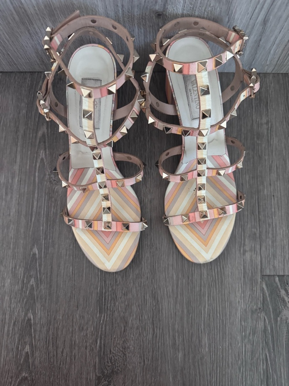 Valentino Rockstud Block Heel Sandals